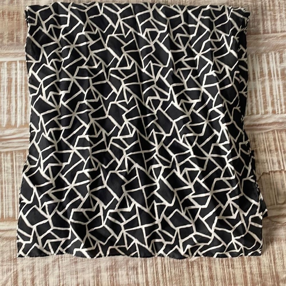 Geometric pattern, design scarf, hundred percent silk ￼